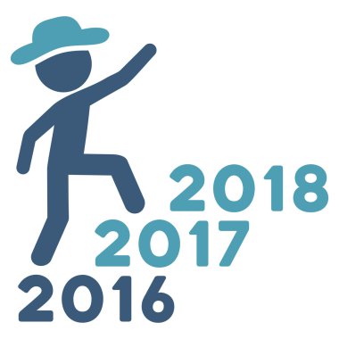 Beyefendi adımları yıl düz simgesini