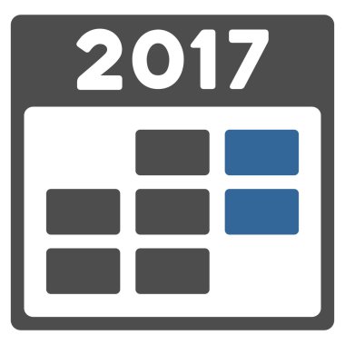 2017 ay takvim düz simgesini