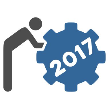 2017 çalışma adam düz simgesi