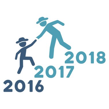 Yıl yardım adamlar düz simgesi