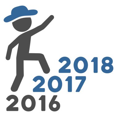 Beyefendi adımları yıl düz simgesini