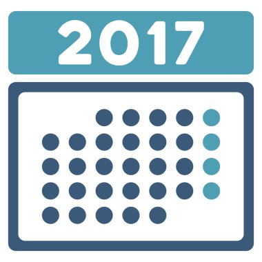 2017 ay takvim düz simgesini