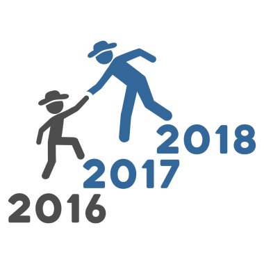 Yıl yardım adamlar düz simgesi