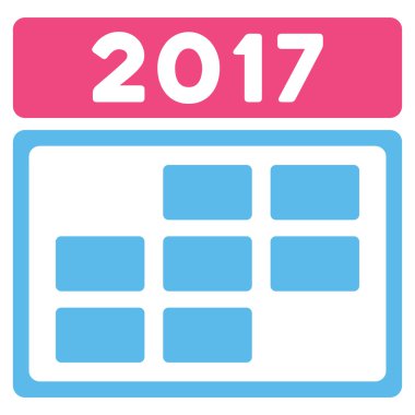 2017 takvim kılavuz düz simgesini