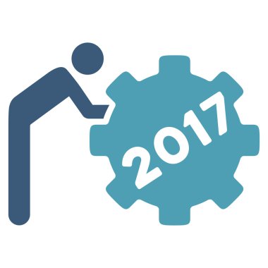 2017 çalışma adam düz simgesi