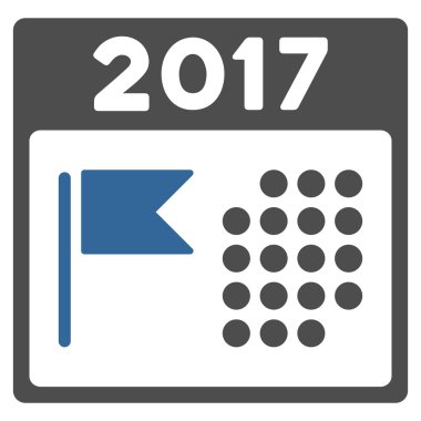 2017 tatil takvimi düz simgesi