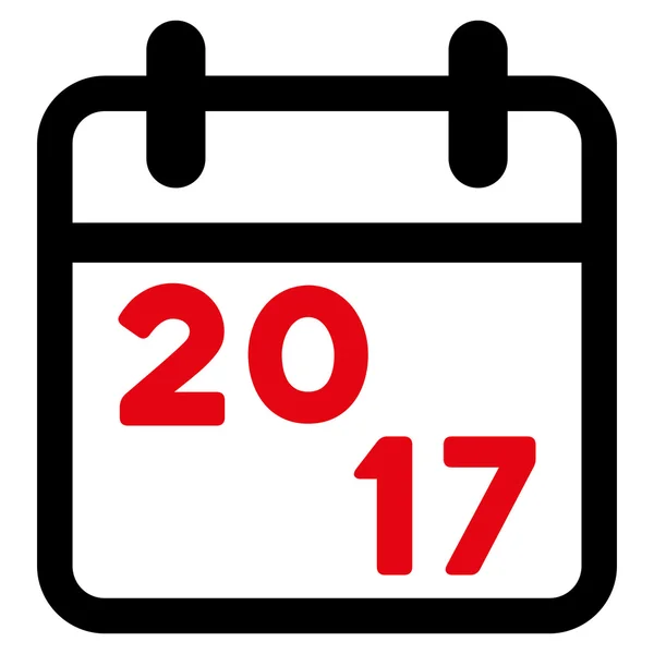 Calendário 2017 Ícone plano — Vetor de Stock