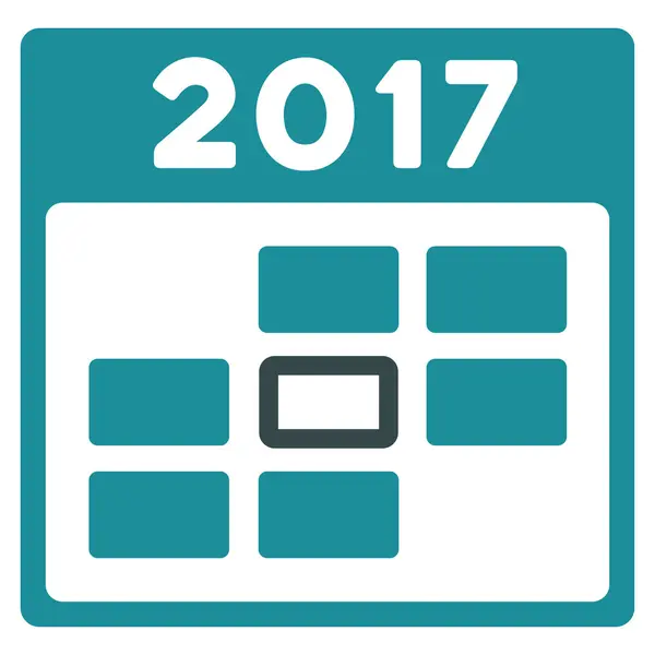 2017 Calendario Día Apartamento Icono — Archivo Imágenes Vectoriales