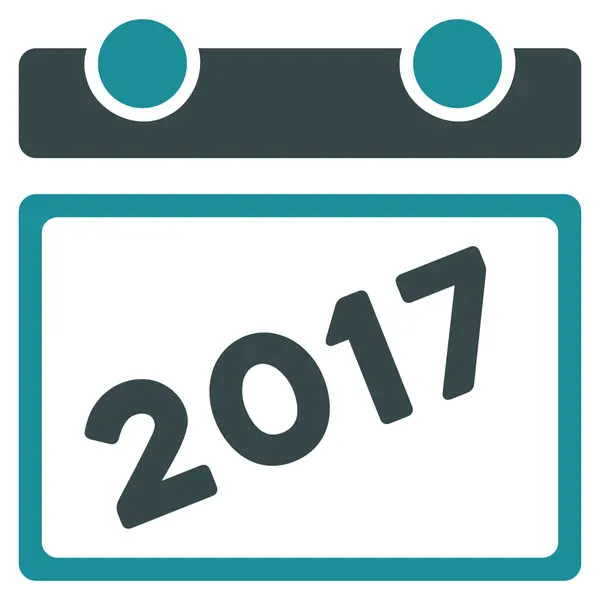 Calendario 2017 Icona piatta — Vettoriale Stock