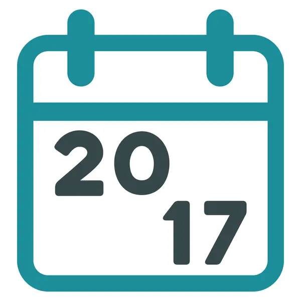 Календарь плоской иконы 2017 — стоковый вектор