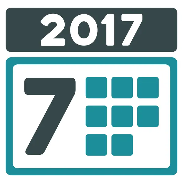 2017 Semana Calendário Flat Icon — Vetor de Stock