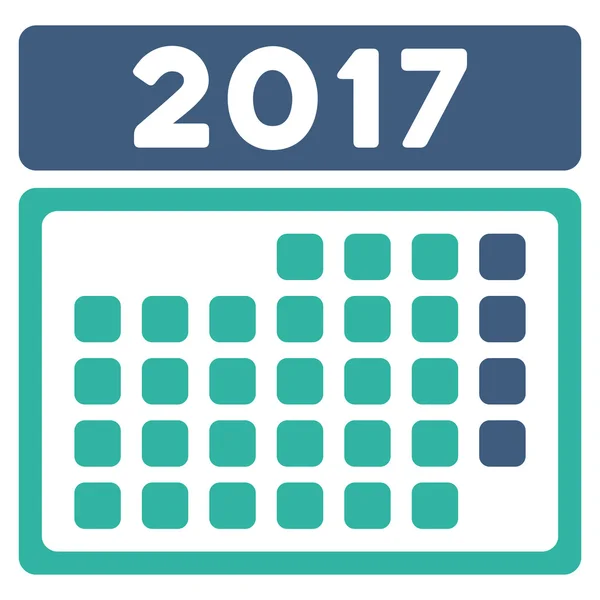 2017 Mois Calendrier Icône plate — Image vectorielle