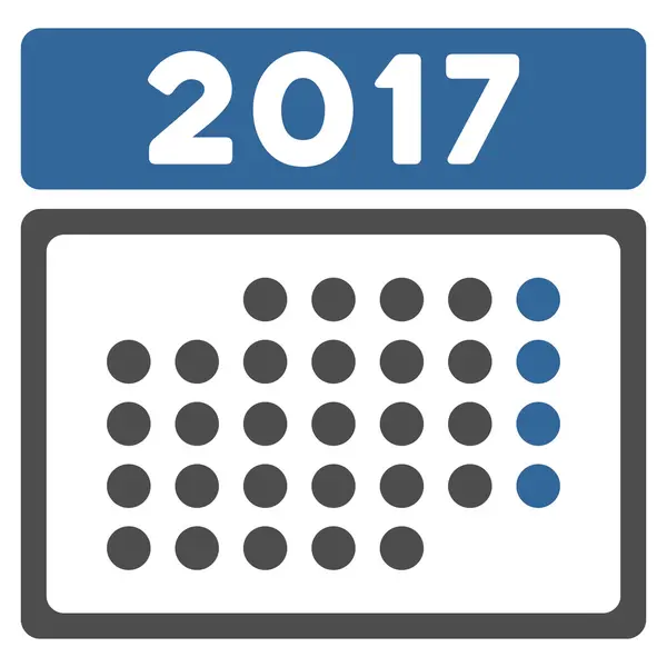 2017 miesiąc kalendarza ikona płaskie — Wektor stockowy