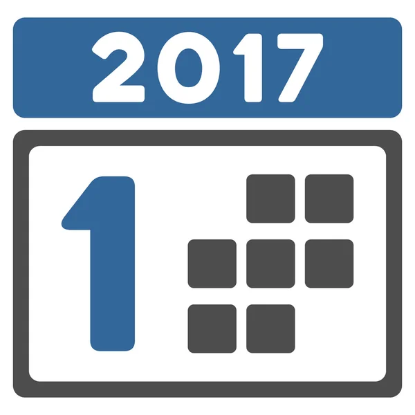 2017 r. pierwszy dzień ikona płaskie — Wektor stockowy