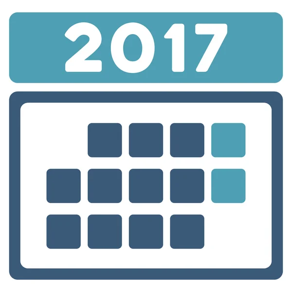 2017 Mese Calendario Icona piatta — Vettoriale Stock
