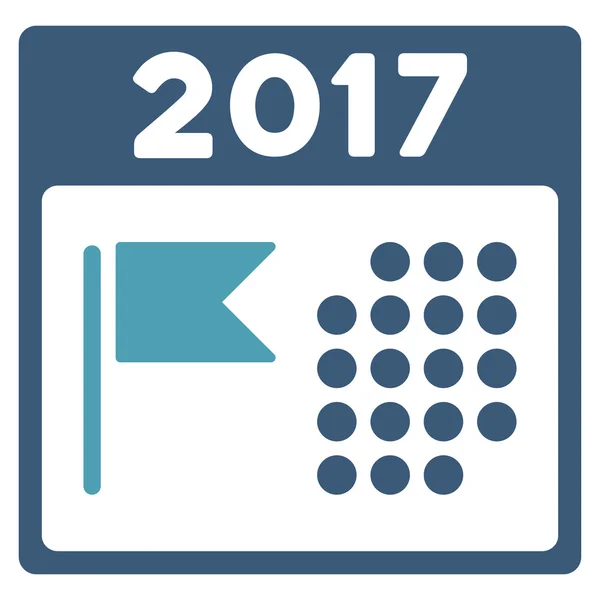 2017 Calendario de vacaciones Apartamento Icono — Archivo Imágenes Vectoriales