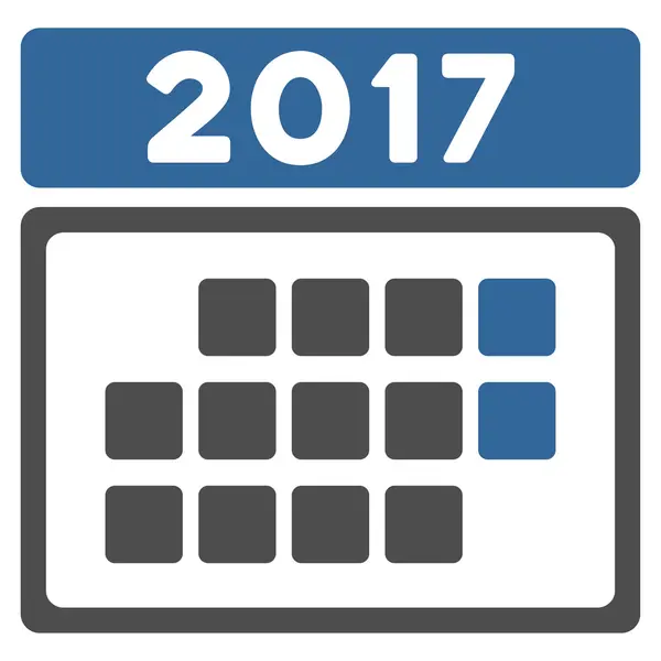 2017 Mese Calendario Icona piatta — Vettoriale Stock