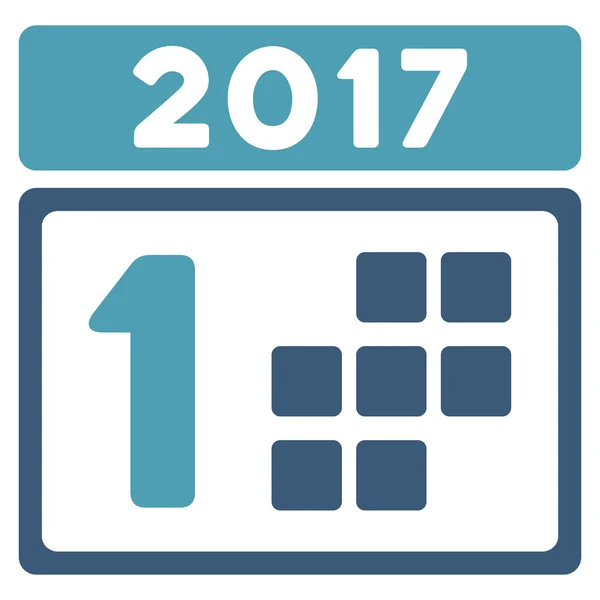 2017 erster Tag flach Symbol — Stockvektor