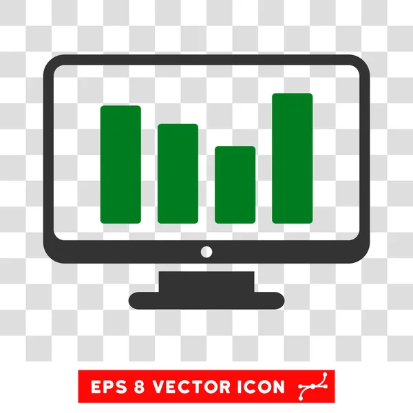 Gráfico de barras Monitoramento Vector Icon — Vetor de Stock