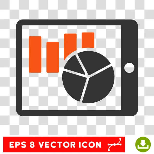 Grafieken op Pda Vector Icon — Stockvector