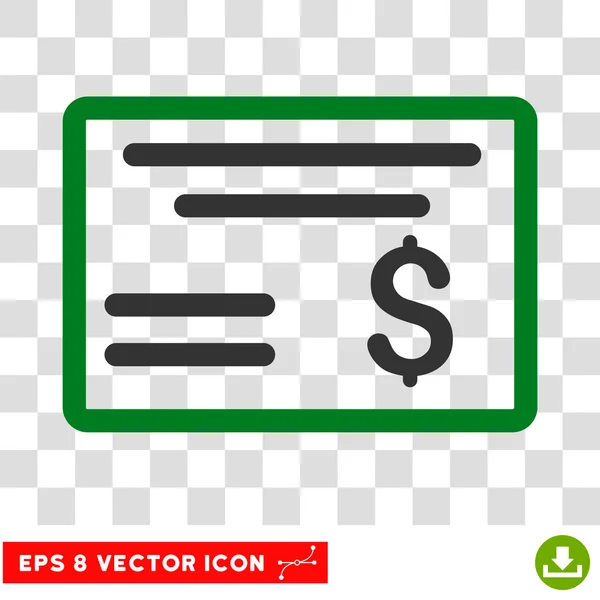 Dollar Cheque Vector Icon — Stock Vector