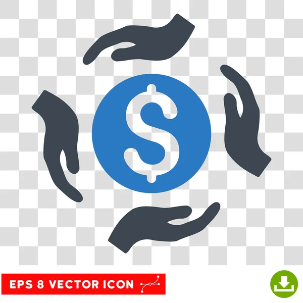 Cuidado del dinero Manos Vector icono — Vector de stock