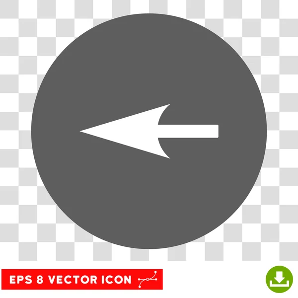 Scherpe linkerpijl ronde Vector EPS-pictogram — Stockvector