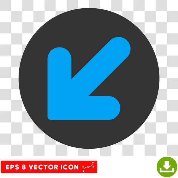 Arrow Down Left Round Vector Eps Icon — Stock Vector