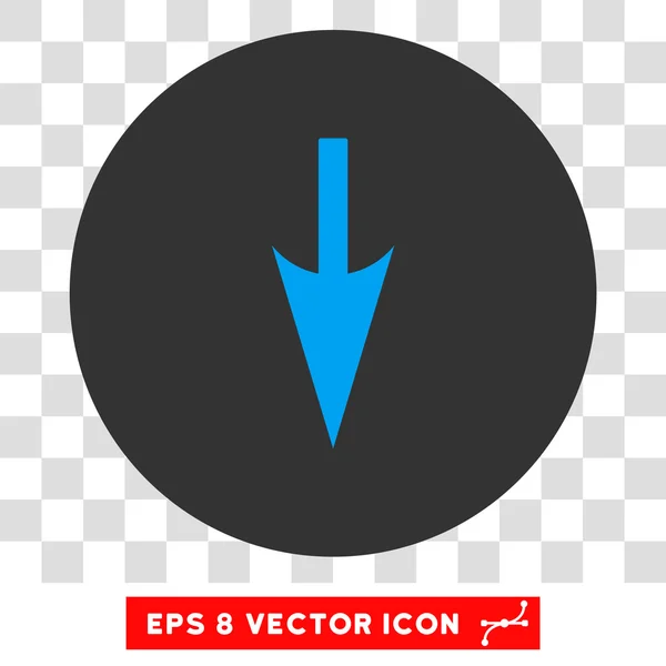 Seta para baixo Sharp Round Vector Eps Ícone — Vetor de Stock