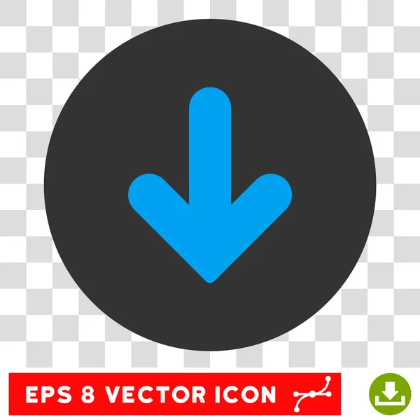 Flecha hacia abajo Vector redondo Eps icono — Vector de stock