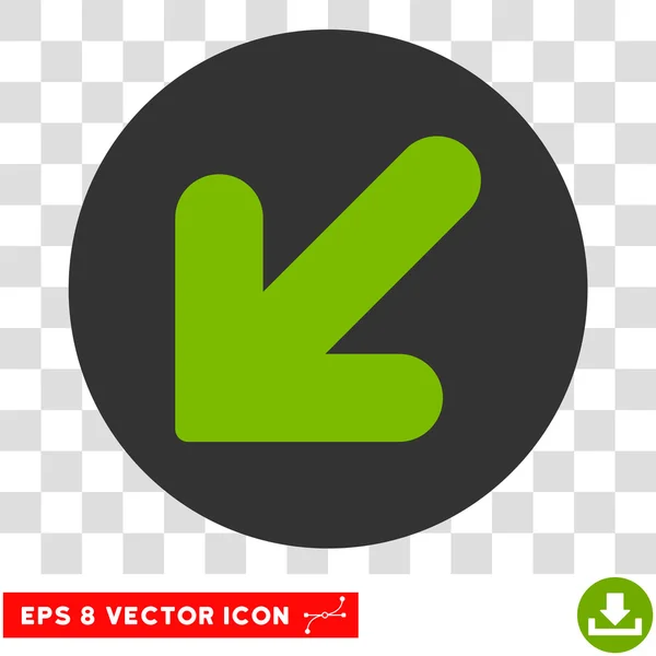 Pil ner vänster runda vektor EPS-ikonen — Stock vektor