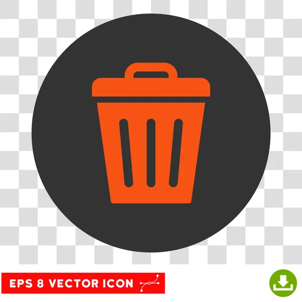Poubelle ronde Vector Eps Icône — Image vectorielle