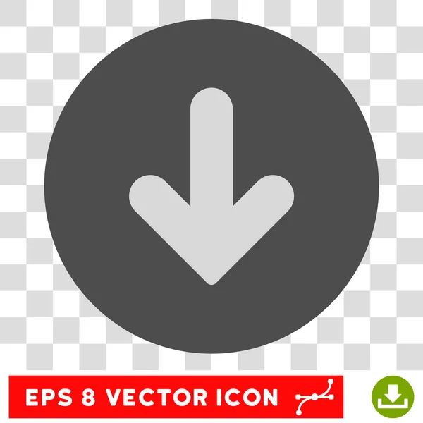 Pijl-omlaag ronde Vector EPS-pictogram — Stockvector