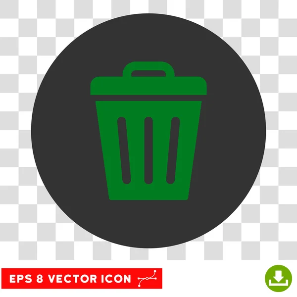 Trash Can Round Vector Eps Icon — Stock Vector