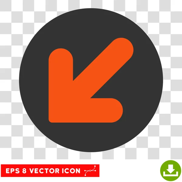 Flecha hacia abajo izquierda redonda Vector Eps icono — Vector de stock