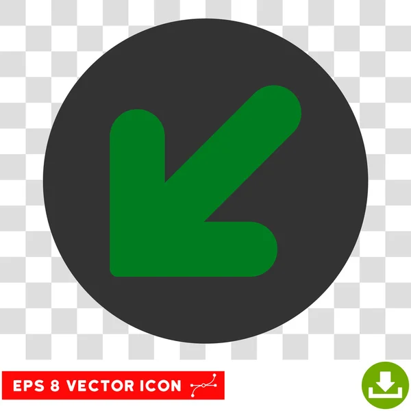 Arrow Down Left Round Vector Eps Icon — Stock Vector