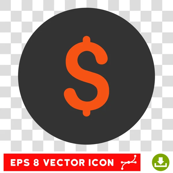 Dollar Round Vector Eps Icon — Stock Vector