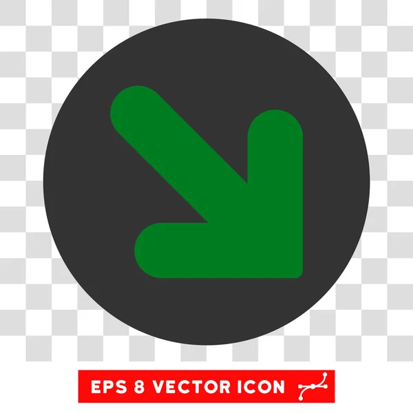 Pfeil nach unten rechts runder Vektor eps Symbol — Stockvektor