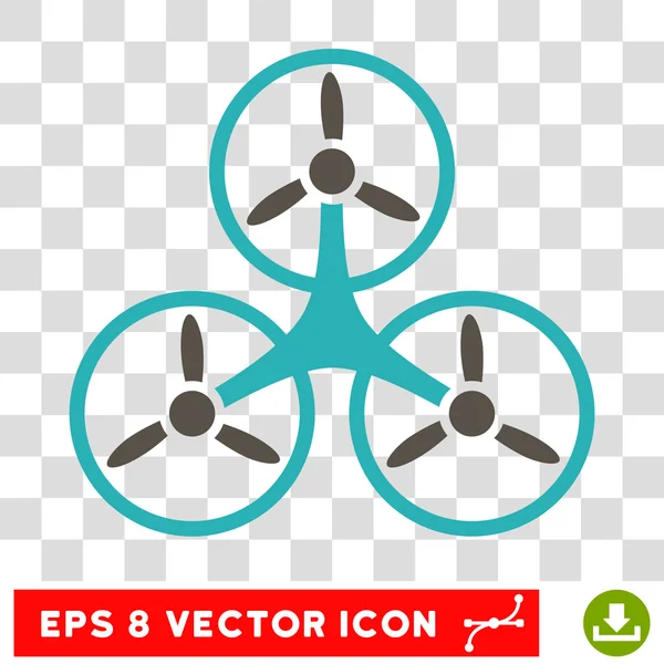 Air Tricopter rond vecteur Eps Icône — Image vectorielle