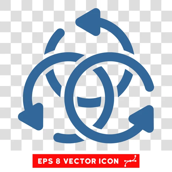 Icône ronde de vecteur d'Eps de rotation de noeud — Image vectorielle