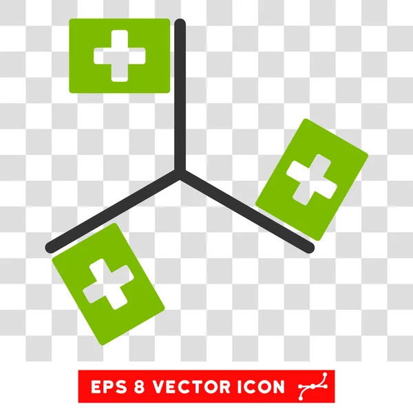 Drapeaux d'hôpital rond vecteur Eps Icône — Image vectorielle