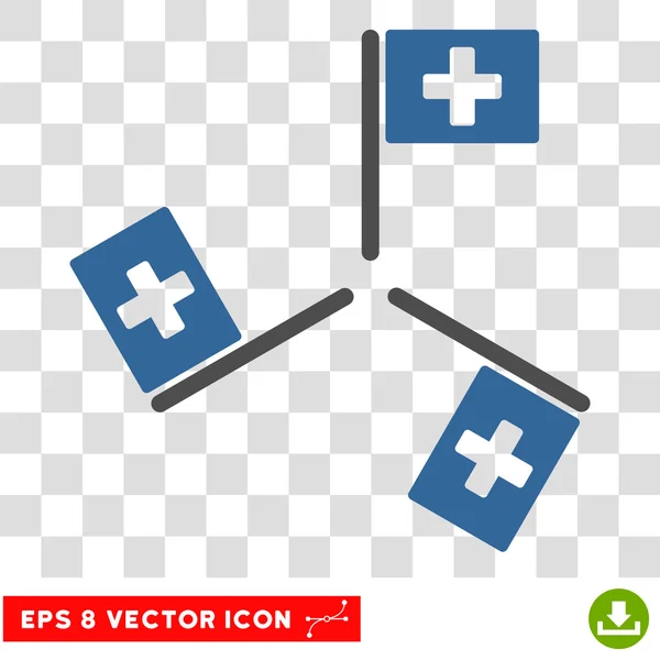 Banderas del hospital Vector redondo Eps icono — Vector de stock