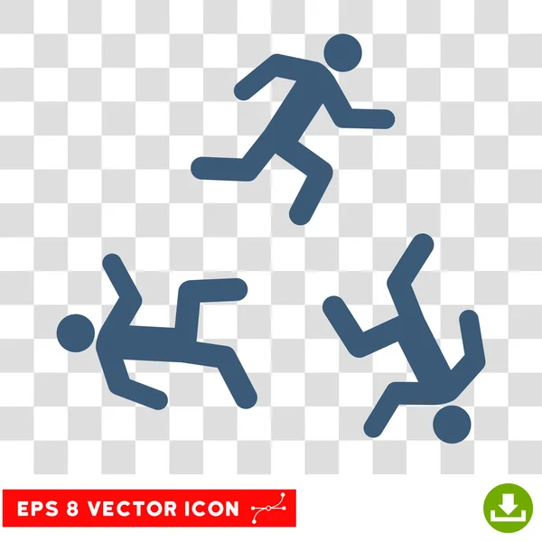 Running Men Round Vector Eps Ícone — Vetor de Stock