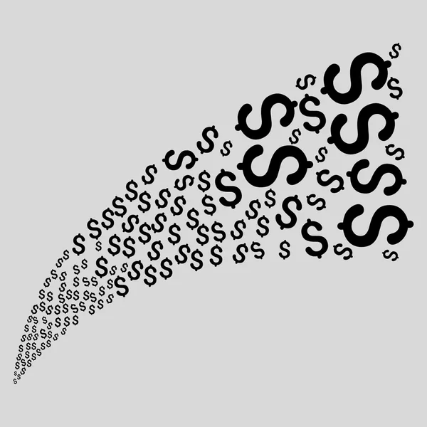 Dollar fontän Stream — Stock vektor