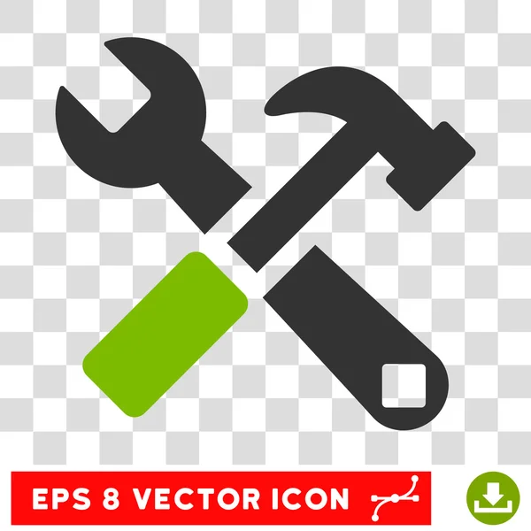 Hamer en Eps Vector moersleutelpictogram — Stockvector