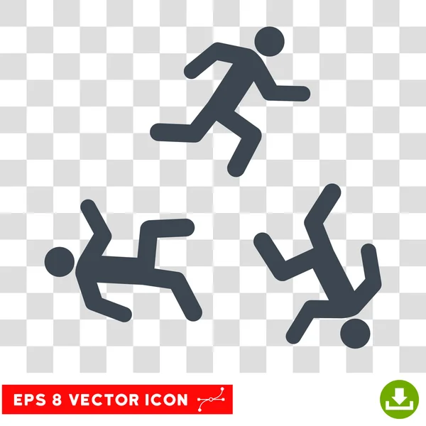 Running Men Round Vector Eps Ícone — Vetor de Stock
