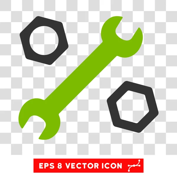 Schraubenschlüssel und Muttern eps Vektorsymbol — Stockvektor