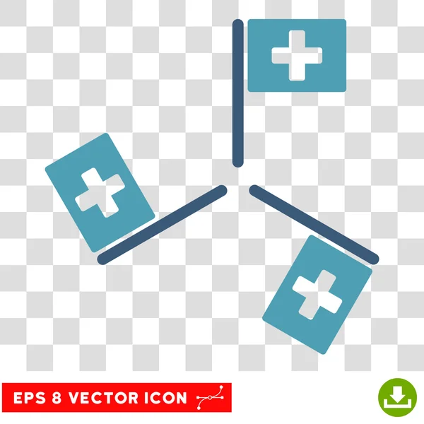 Banderas del hospital Vector redondo Eps icono — Vector de stock