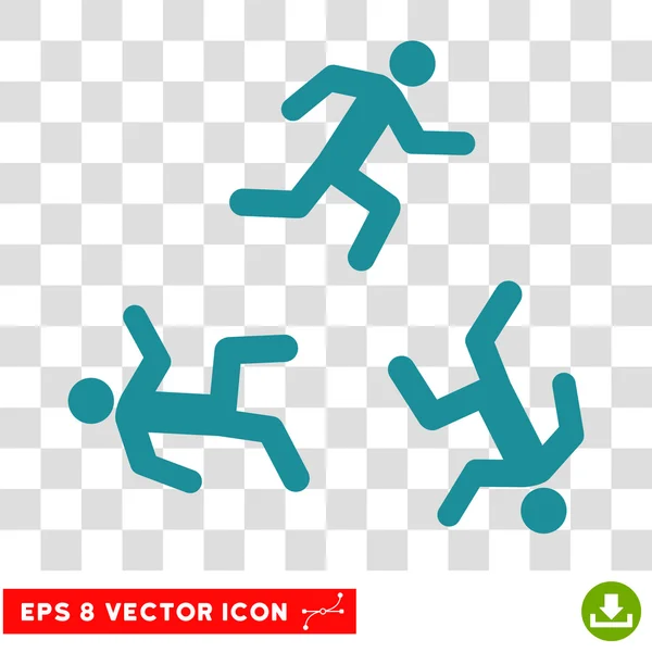 Hombres corriendo Ronda Vector Eps icono — Vector de stock