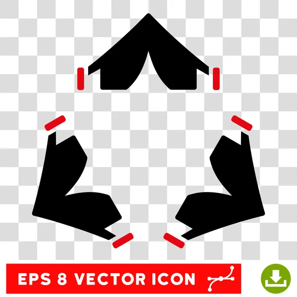 Campo de tendas Round Vector Eps Icon — Vetor de Stock